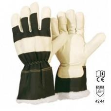 Tykk vinterhanske av okseskinn med bomullsmansjett